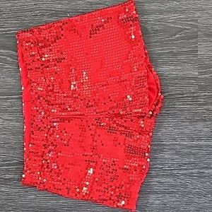 Red Sparkle Shorts